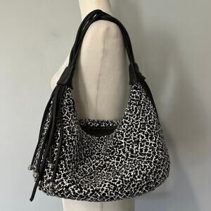 Sondra Roberts Squared Woven Black and White Purse